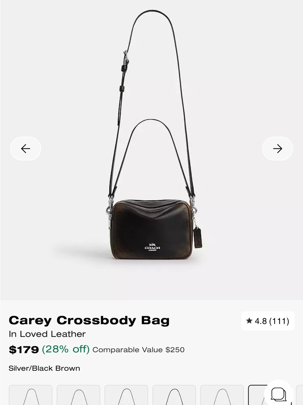 Coach Loved Leather Carey Crossbody Bag - Picture 15 of 16